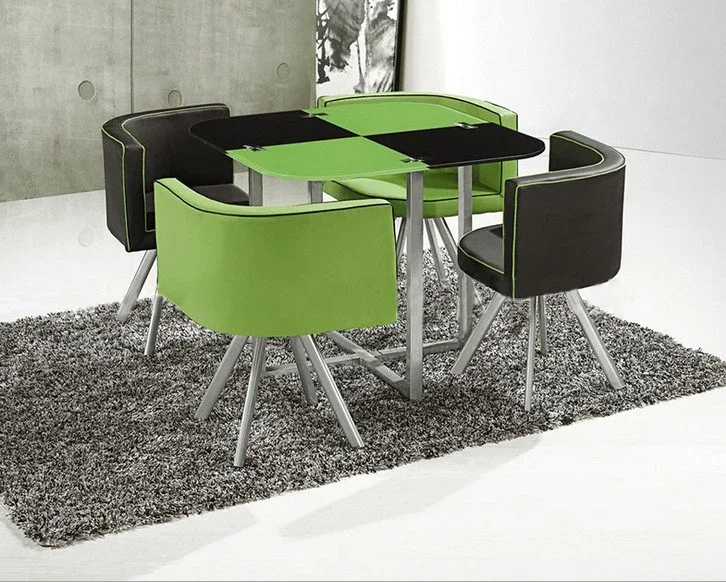 Дешевый оптовый стеклянный обеденный стол с 4 стульями и 6 стульями в ресторане