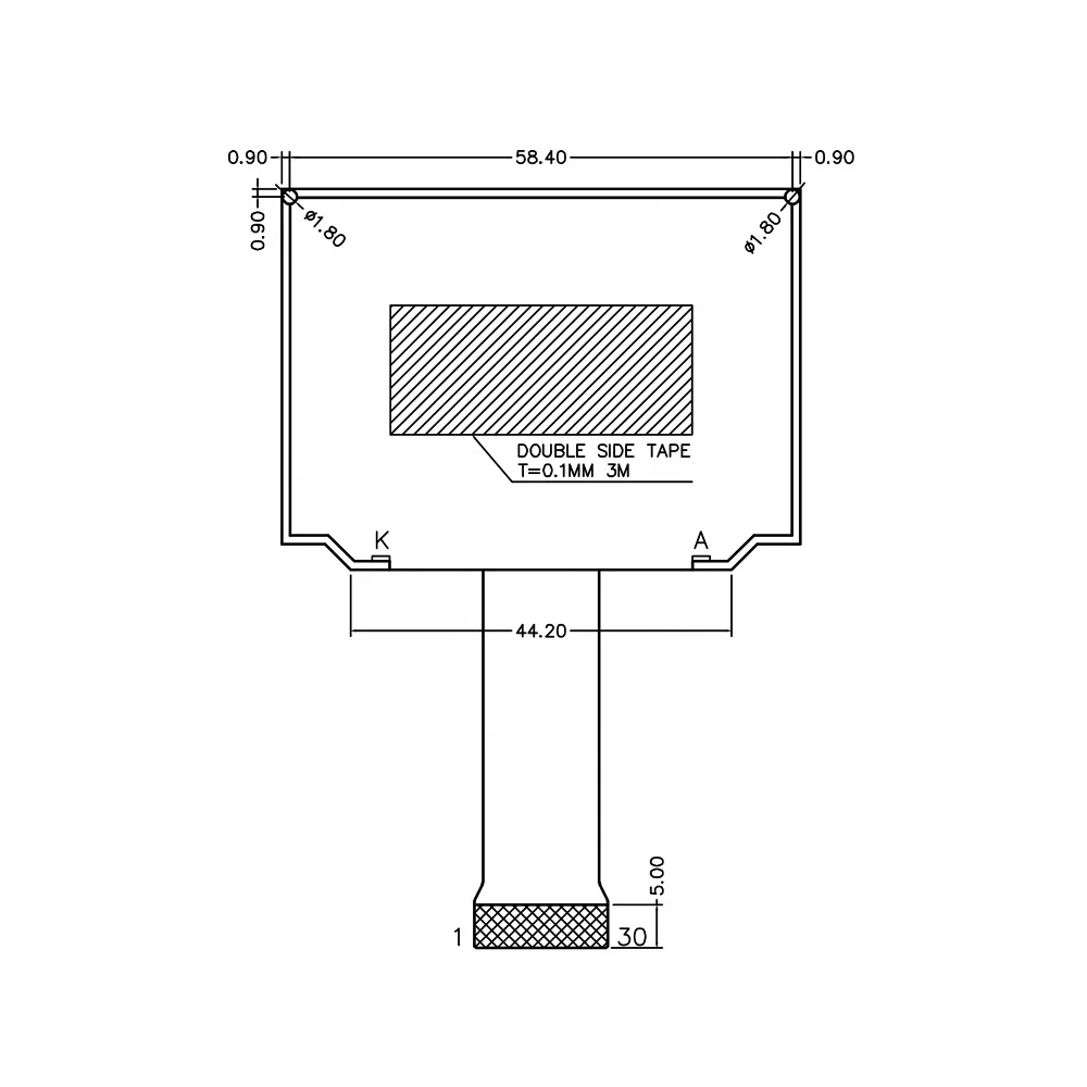 TCC(12864181) 30 pin 8-bit parallel interface fstn st7565 128x64 lcd cog display