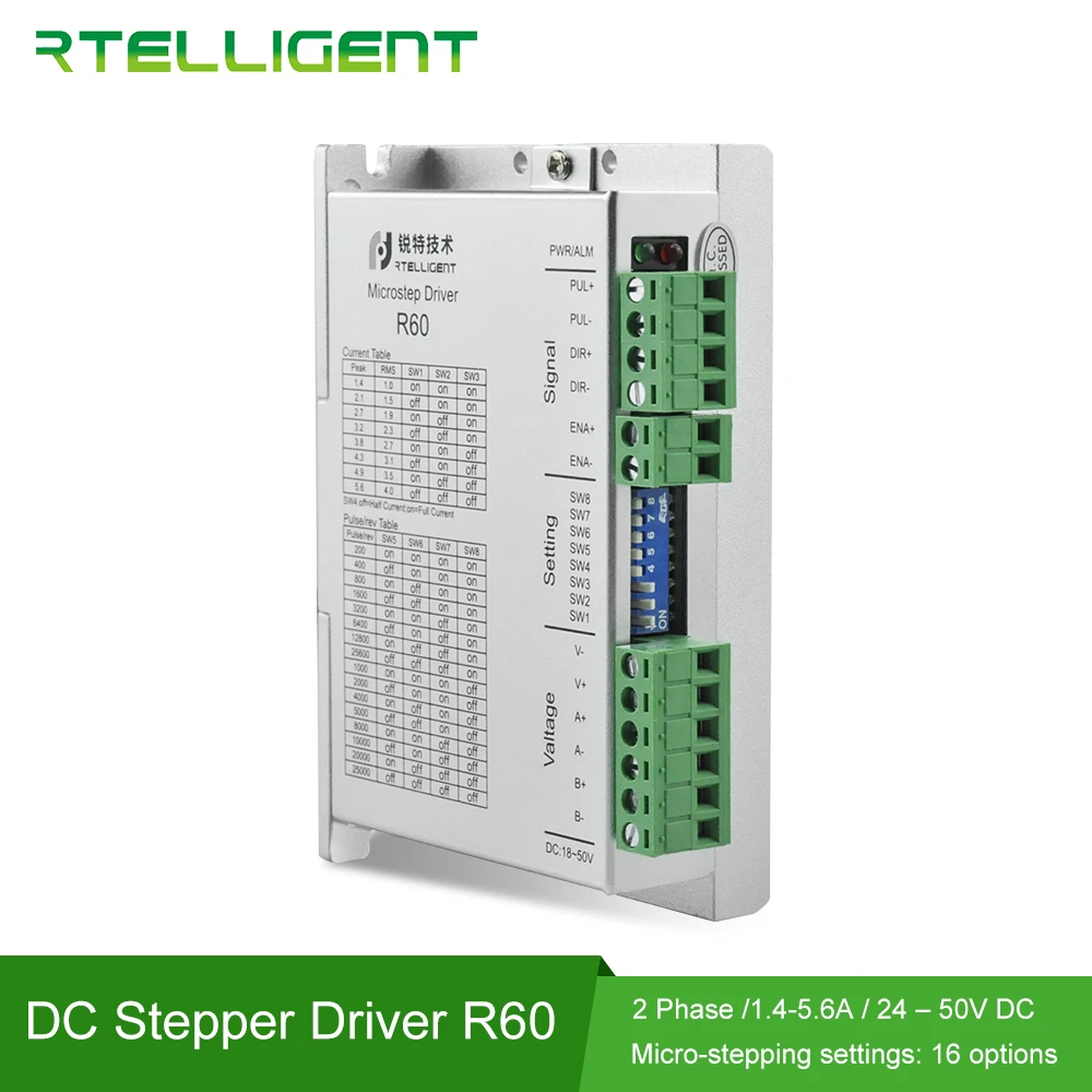 R60  High performance digital 2-phase dc 24V-50V stepper motor driver for Nema 23/24 Motor