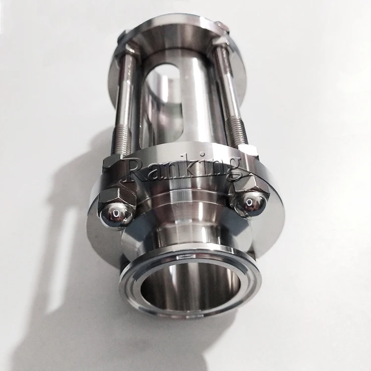 Dairy stainless steel 45mm SUS304 Flow Sanitary tri clover Inline tubular Sight Glass with protect cover