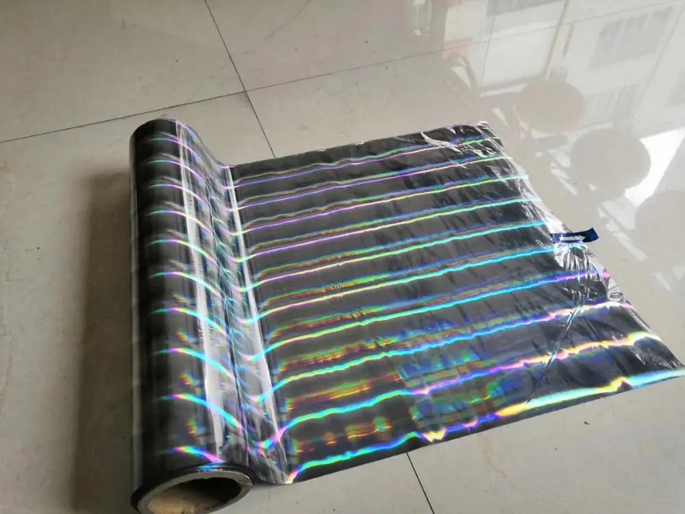 BOPP/PET seamless light pillar packing film in roll holographic composite film for cardboard paperboard packing flowers gift bag