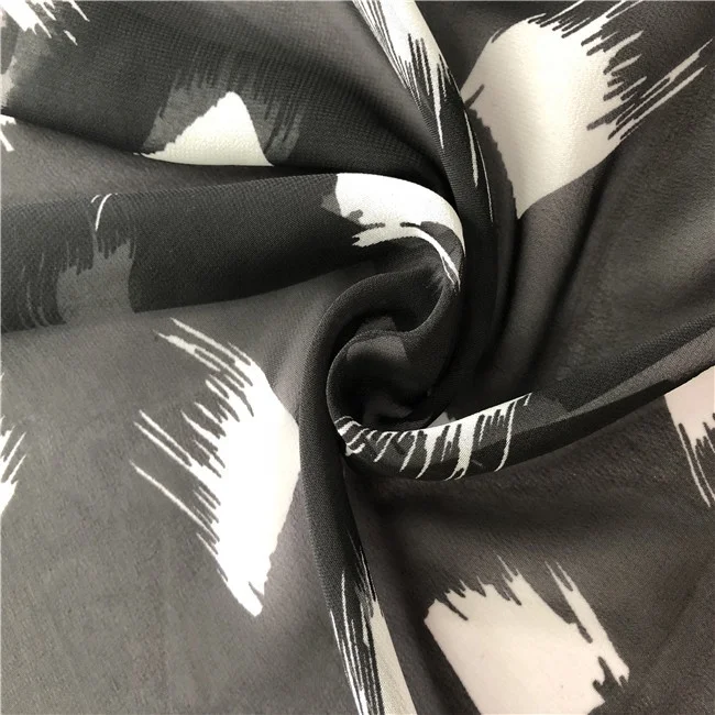 wholesale 75Dpolyester shiner plain chiffon floral printed chiffon  fabric for women dress wedding garments