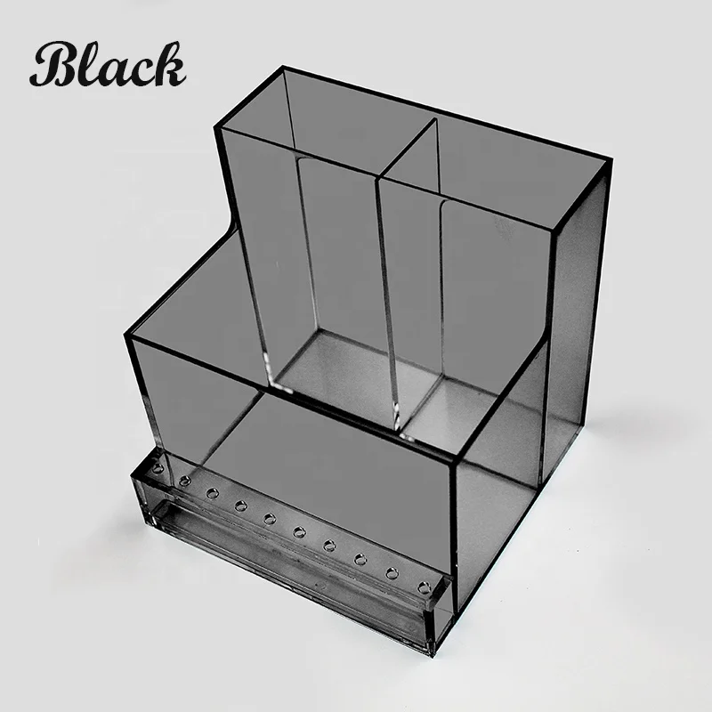 Plastic Nail Supplies Storage Box Rectangle Nail Brushes Case