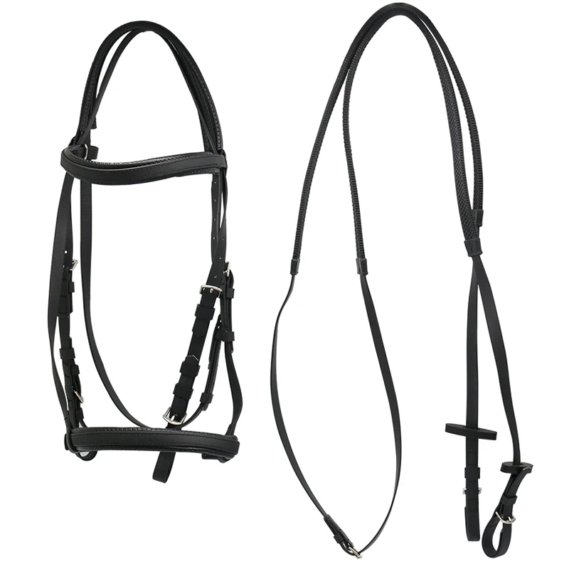 Neon Yellow Australian Saddle Horse Racing Bridle and Rein Set Made by Manufacturer in China with Durable Nylon PVC Material