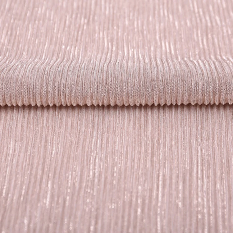 
Metallic Crushed Knitted Fabric for dress 