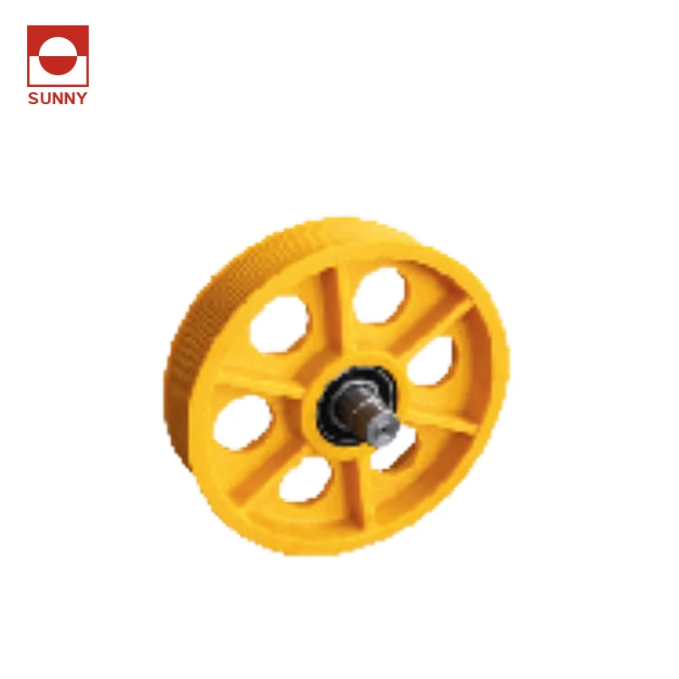 Passenger elevator traction sheave nylon pulley for elevator deflector