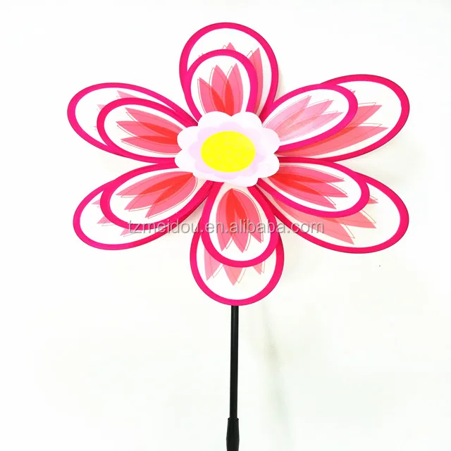100% factory hot sales kid toy polyester windmill toy pinwheel windmill