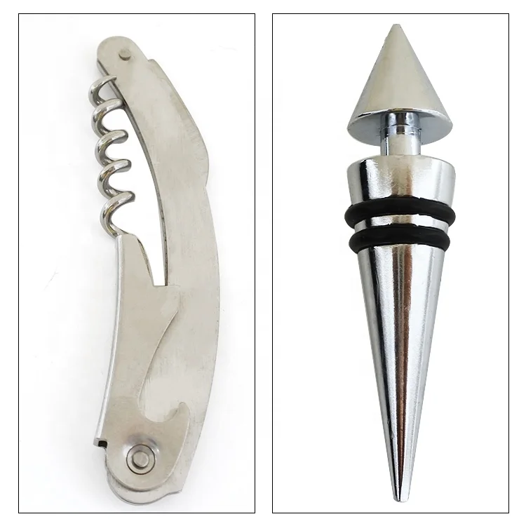 5 pieces accessory kit stainless steel wine tool set with gift box