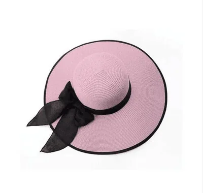 Шляпа Женская Солнцезащитная с бабочками, складная пляжная соломенная шляпа с широкими полями, летняя