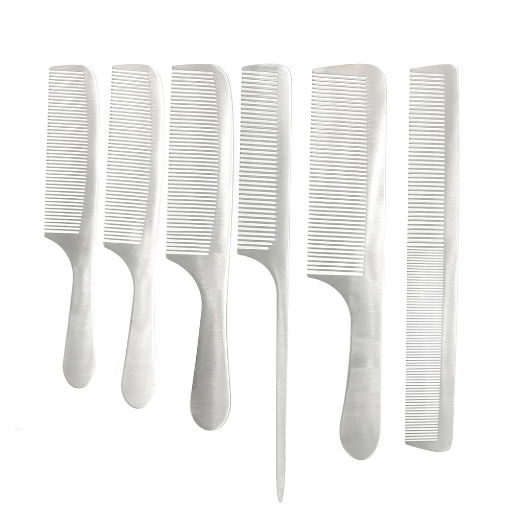 
High Quality Salon Barber Stainless Steel Comb Fine Tooth Metal Hair Cutting Comb  (62074296077)