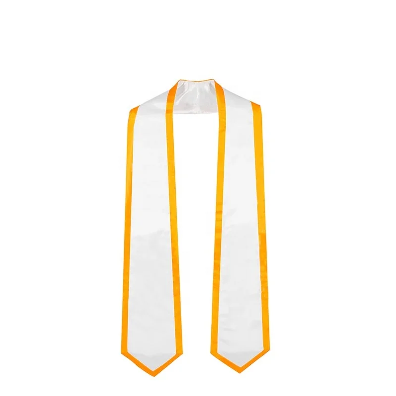 Wholesale Gold With white  Graduation stole  and  graduation Sash  with trim stole