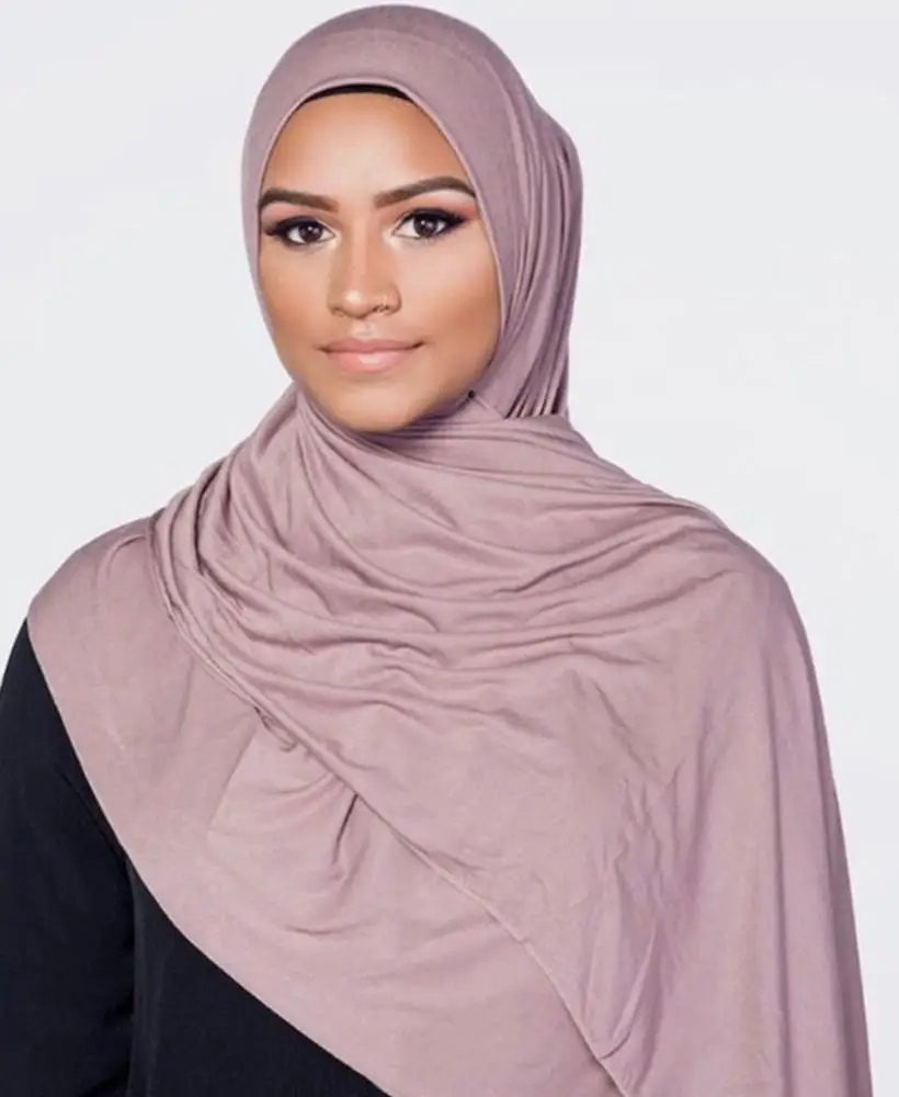 180*80CM China factory hot sale fashion popular Arabic style plain solid color hijab viscose jersey scarf