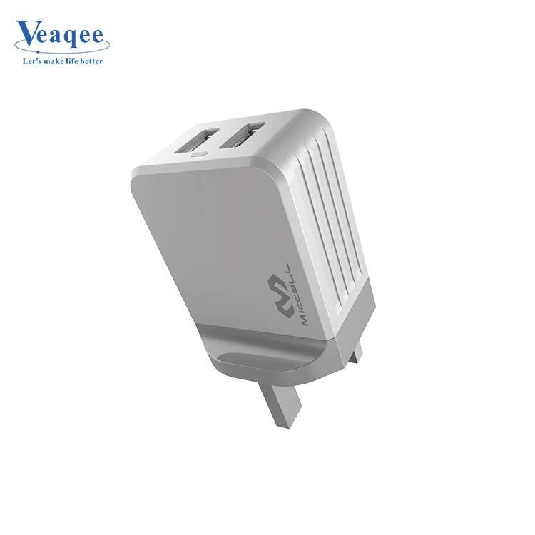 Veaqee OEM оригинальный адаптер питания dual usb порт 3.4A Великобритания Plug быстро переходник для зарядного устройства