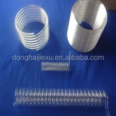 clear quartz glass tubes coil/spiral tube