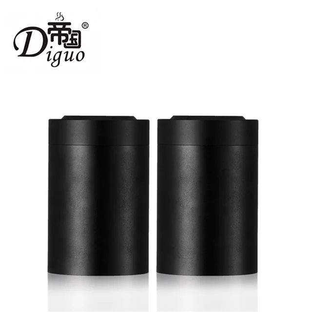 2022 Hot Sale 30g Small Size Portable Black Color Aluminum Dual Purpose Airtight Canister For Food Tea Sugar Coffee Bean