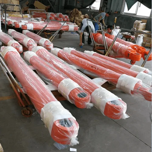 Single acting telescopic hydraulic cylinder for dump trailer