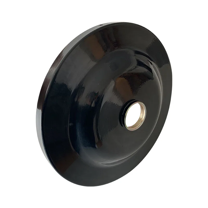 Black spinning metal round aluminum chair base