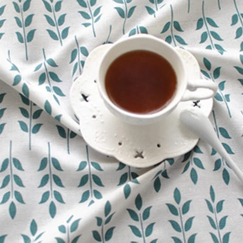 
Forest style fresh cotton and linen leaves napkins fabric cocktail napkin green cover towel tea towel dish towel 