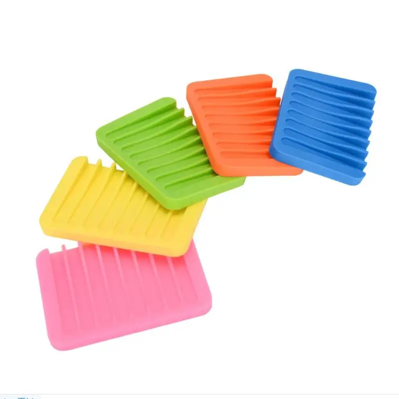 White Flexible Silicone Soap Dish for Bathroom/Kitchen/Counter Top