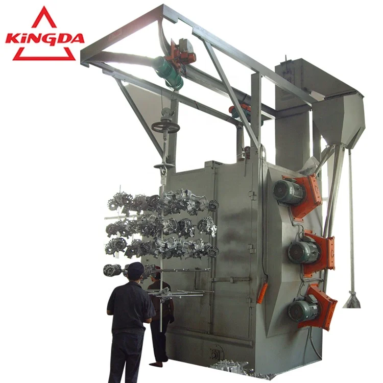 Double hook-type shot blasting machine for casting