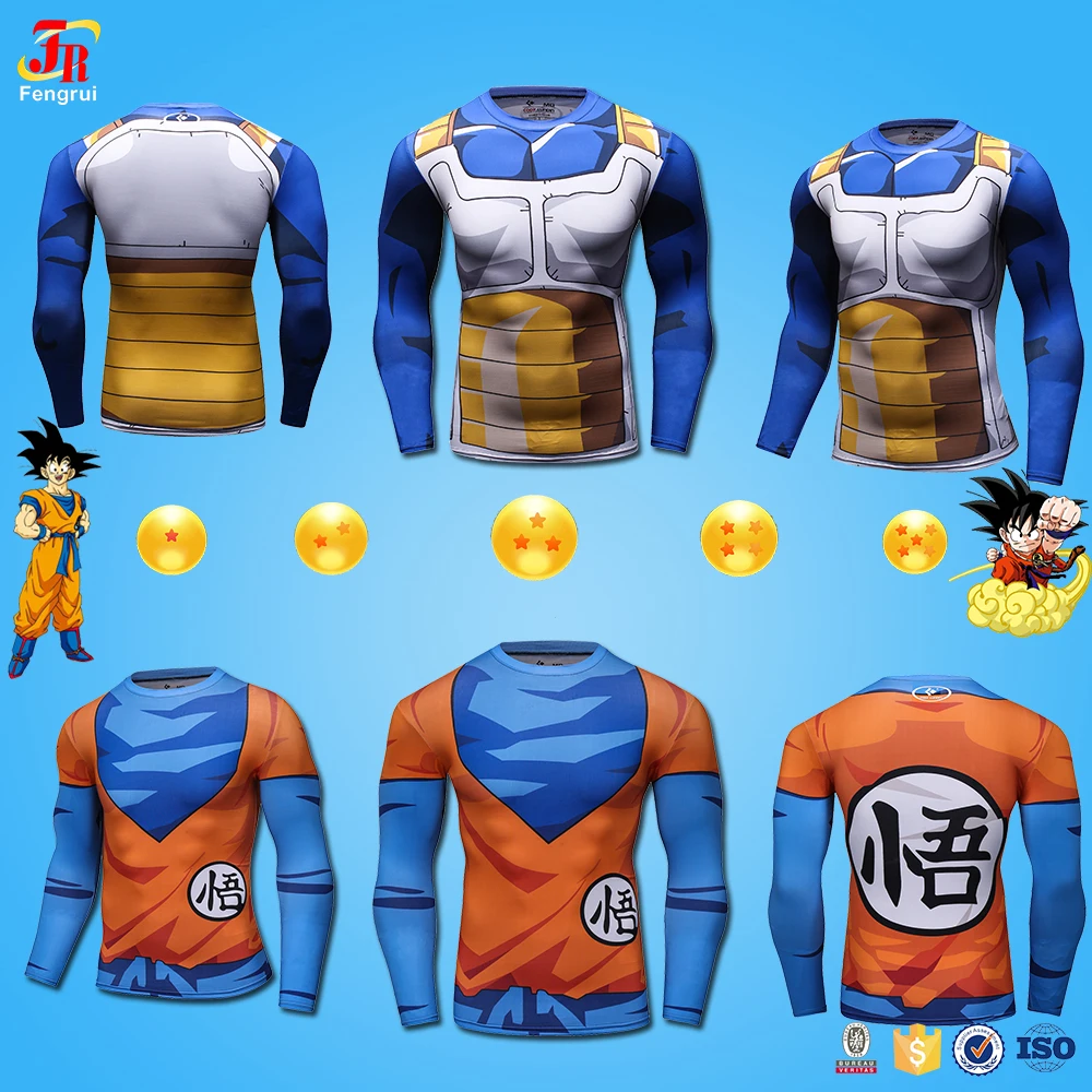 Wholesale Anime Clothing Goku DTG Printer Compression T Shirt
