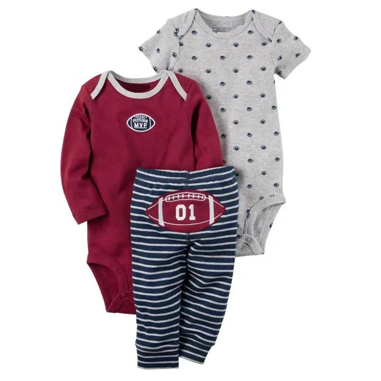 3 pcs Wholesale Price 100% Cotton Baby Clothes Set Newborn