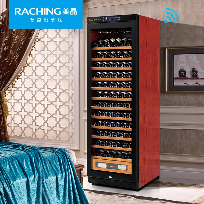 Factory Direct Offer >100 Bottles Solid Wooden living room cabinet Wine cooler Cabinet with independent decanting zone
