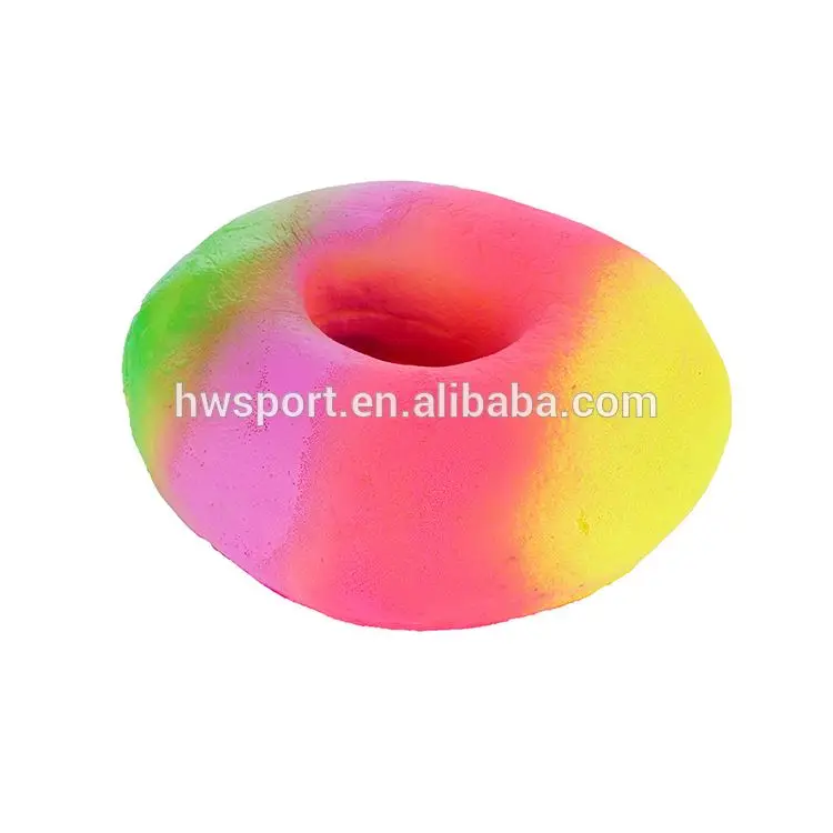 China hot sale cheap educational pressure release Kawaii rainbow color Donuts Squishy toy slow rising pu stress squeeze toys