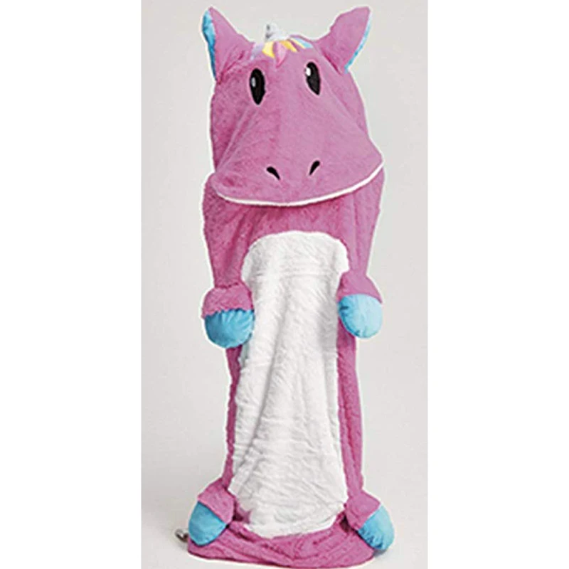 
Cartoon Furry Plush Fleece Zippered Unicorn Baby Sleeping Bag for Kids 
