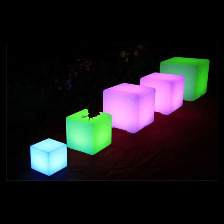 Shenshar LED Lighting Event Bar Furniture LED Cube Seat Party Luminous Outdoor Furniture Cube Stool Table