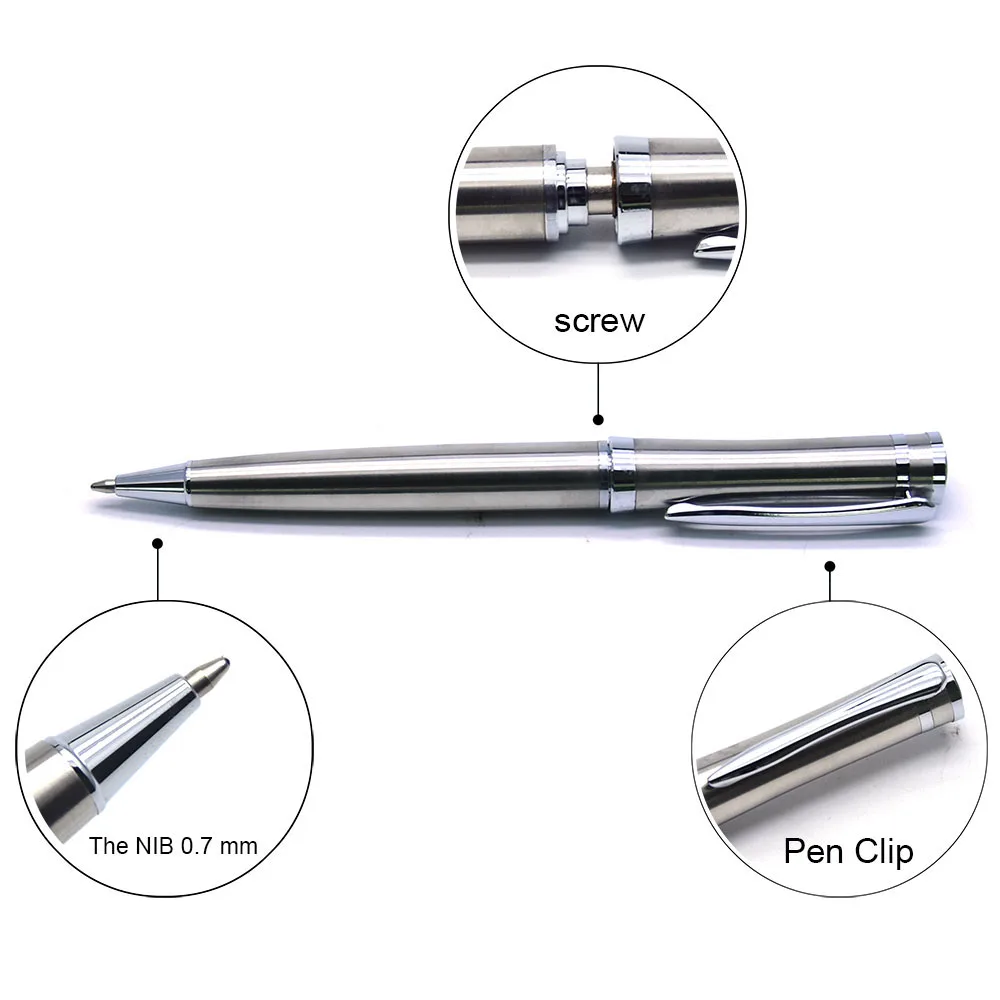 yiwu stationery Metal ballpoint pen Learn office school stationery Gift hotel business style pen 0.7mm