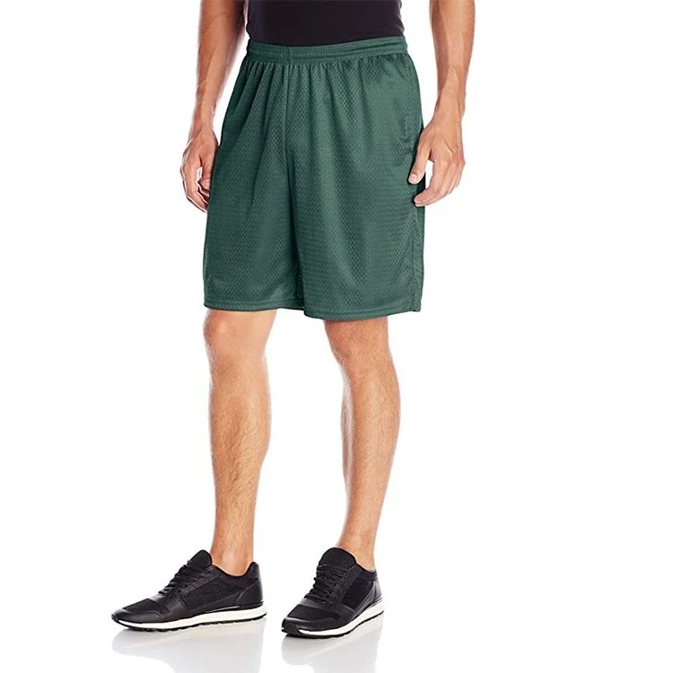 Оптовая продажа, мужские спортивные шорты из полиэстера для спортзала, сетчатые тренировочные шорты на заказ