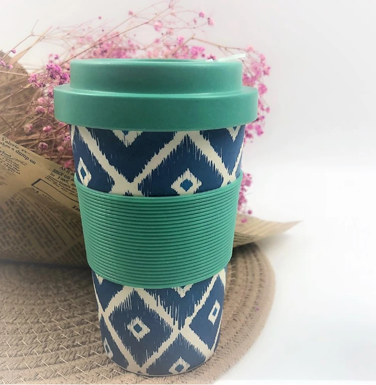 eco friendly products bamboo fiber thermo printed screw cup