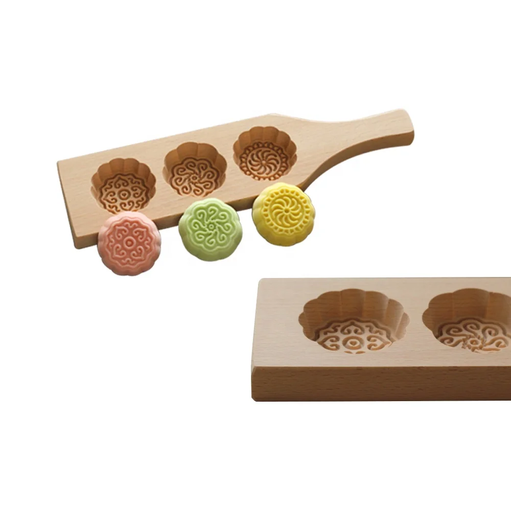 Baking Mold Biscuit Chocolate Muffin Handmade Soap Molds Wooden DIY Mooncake Mold