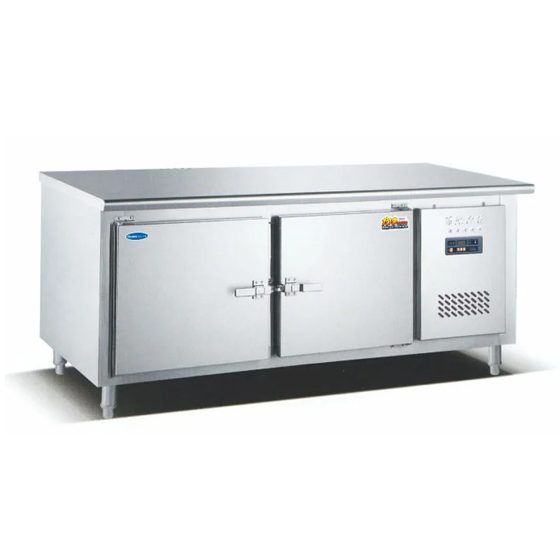 HUAER Refrigerator 2 Door Counter Top Salad bar Fridge Table