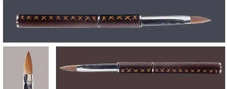 100% kolinsky Последняя мода акриловая кисть для ногтей с меховой ручкой размер 6