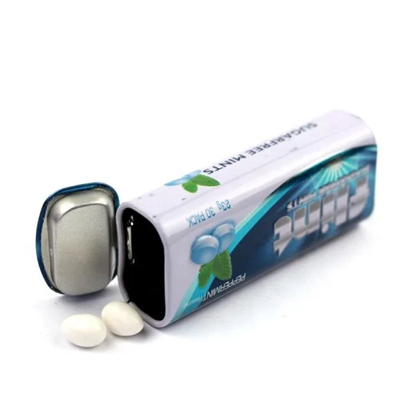 High quality first grade hinged lid mint tin box with flip top