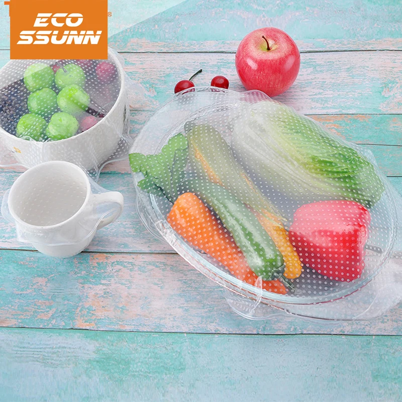 Food Wrap Kitchen Silicone Stretch Cling Film Bowl Cover Seal Container Pad Reusable Kitchenware