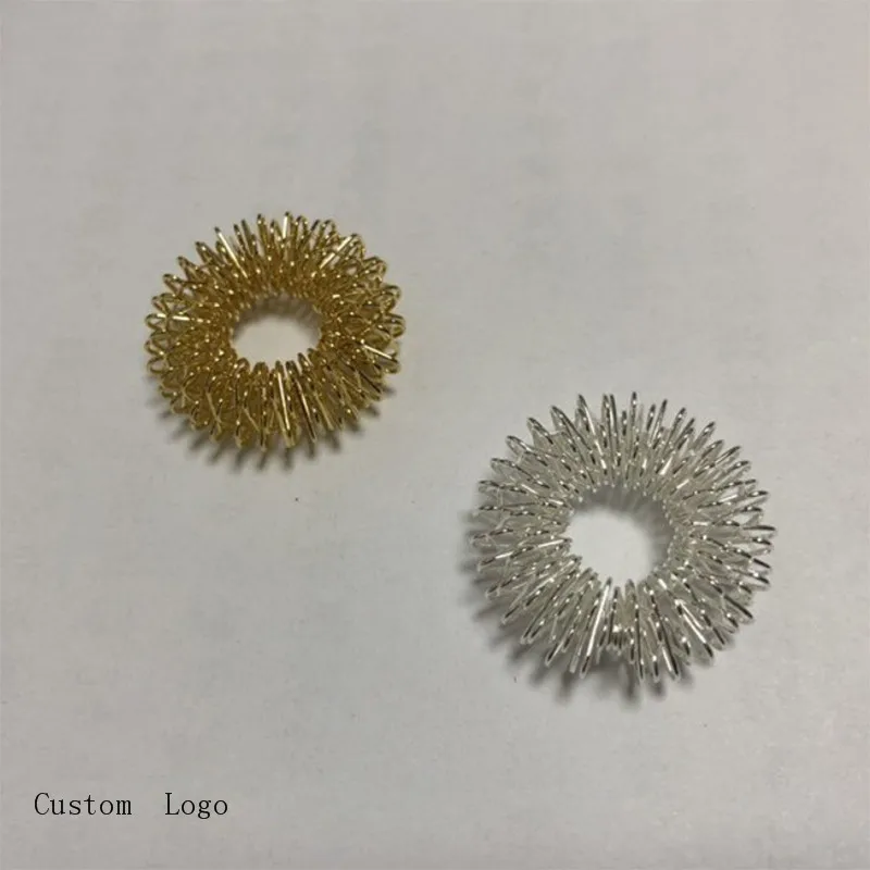 Portable Carbon Steel Spring Acupressure Roller Acupuncture Finger Massage Ring Sujok Personal Massager rings