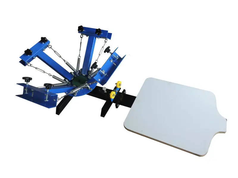 
micro-registration 4 color 1 station T-shirt heat press screen printer/ printing press machine 