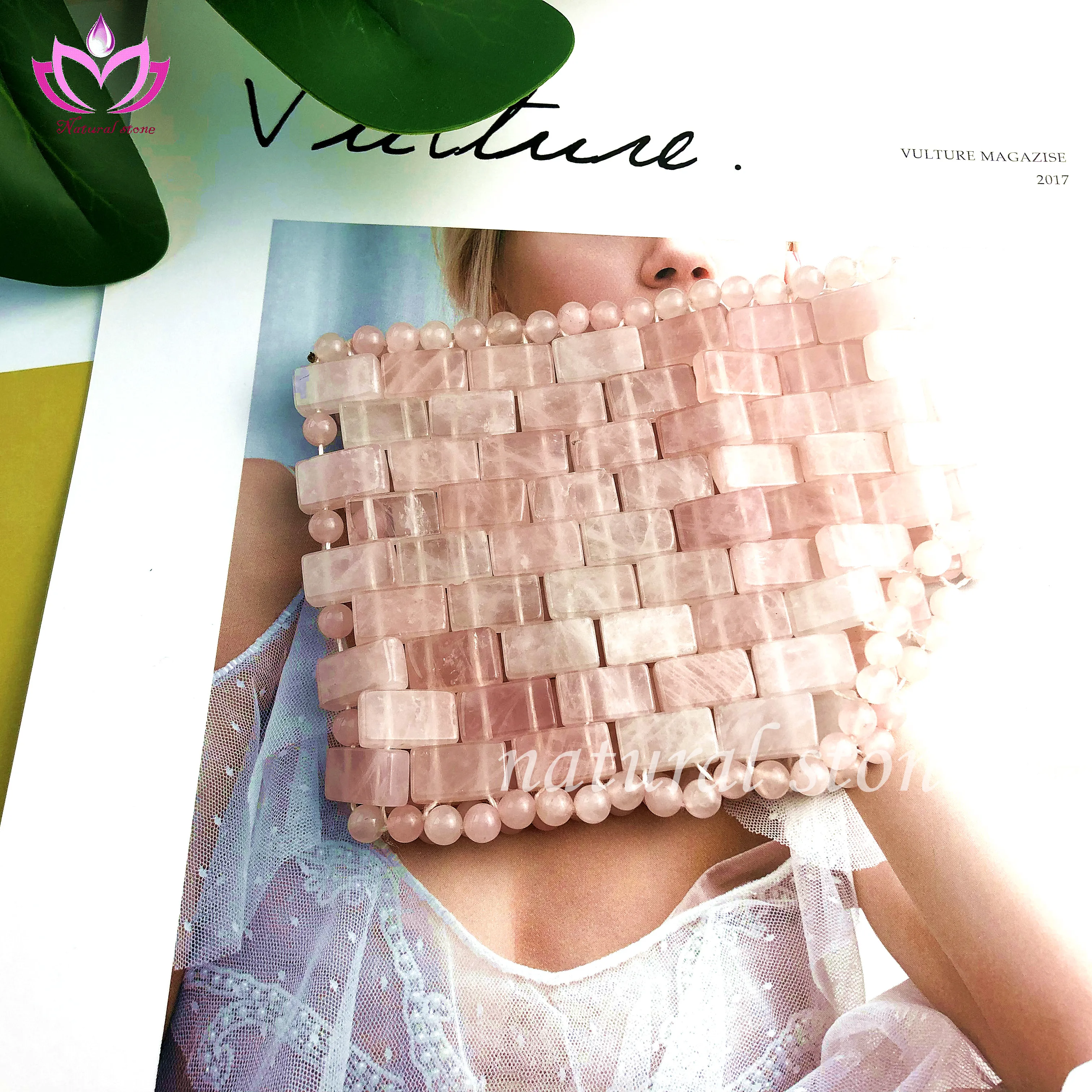 
Chinese natural rose quartz facial eyeshade portable facial massager 