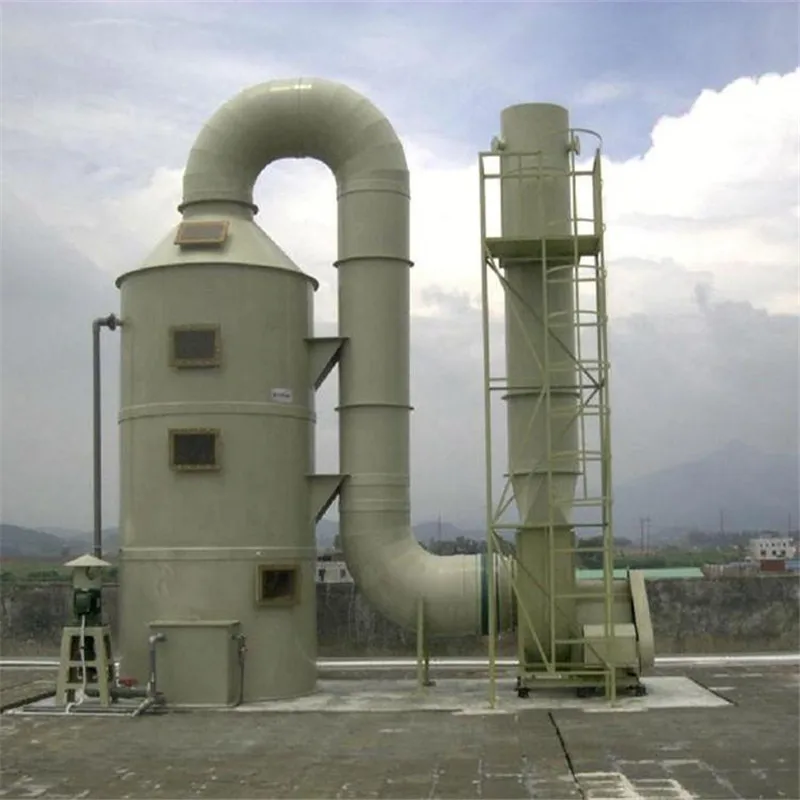 Large air flow high efficiency waste gas scrubber