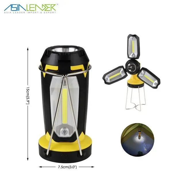 BT-6325 COB Multi-Function Light Dimmable for Indoor Storage Outdoor Hiking Emergency Portable Battery Operated Camping Light