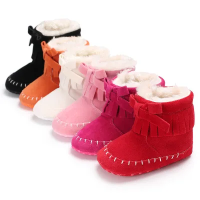 Hao Baby Winter Boy And Girl Tassel Baby Cotton Boots Winter Autumn Soft Bottom Baby Toddler Shoes