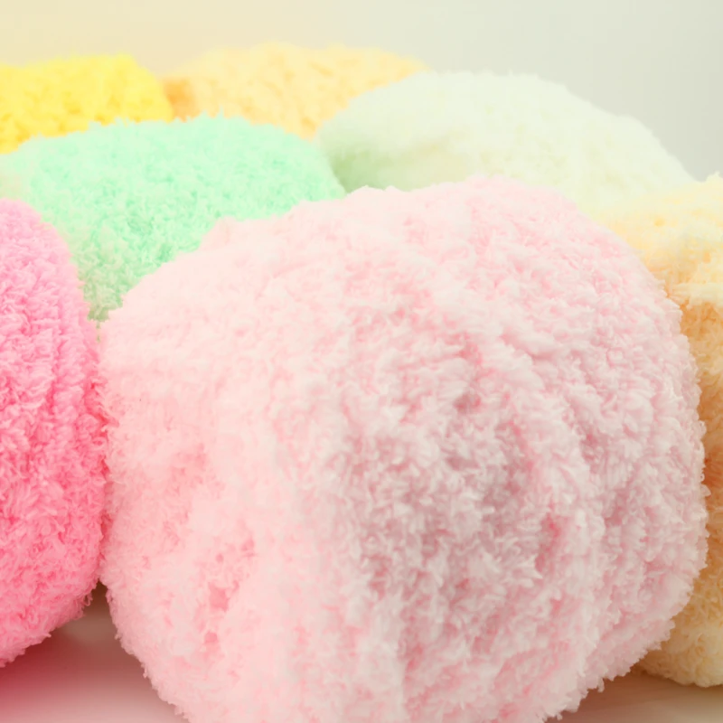 Super soft polyester fancy crochet coral fleece yarn for knitting