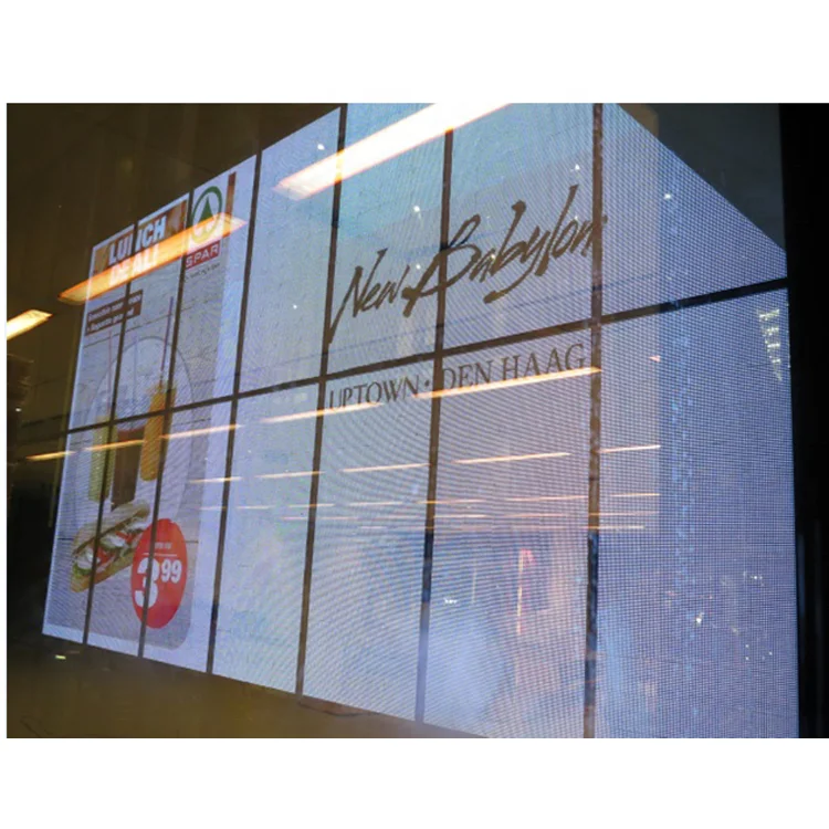 China Supplier Full Color SMD Transparent LED Curtain Display P3.91 Glass Wall Screen for Window advertising