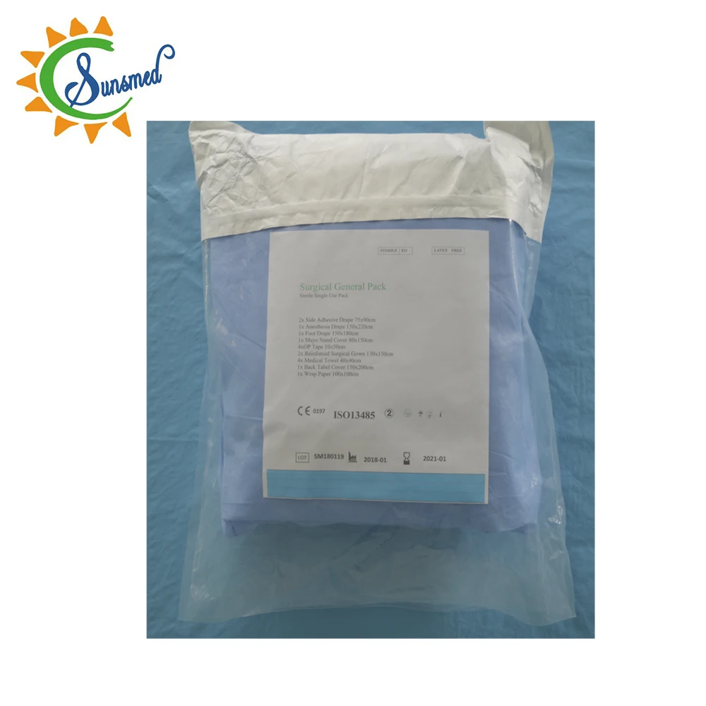 
ISO13485 CE disposable universal surgical pack general surgical pack 