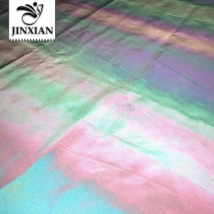 Fashion sportswear Rainbow Reflective Fabric for safety clothing