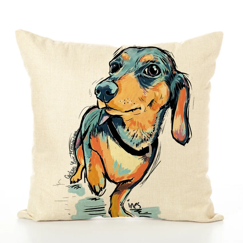 High quality Lovely Dog Design Home Decor Sofa Seat Cushion Pillow Case