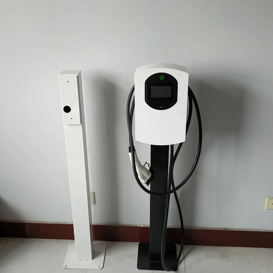 
3.3kw ev charging wallbox with tethered 5m cables,sae j1772 ev plug,touching screen and type B RCD,OEM 